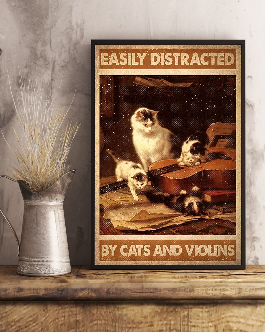 Personalized Canvas Prints Gift for Cat Cats and Violins Birthday Gift Vintage Home Wall Decor Canvas - Mostsuit