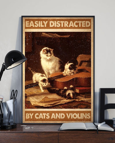 Personalized Canvas Prints Gift for Cat Cats and Violins Birthday Gift Vintage Home Wall Decor Canvas - Mostsuit