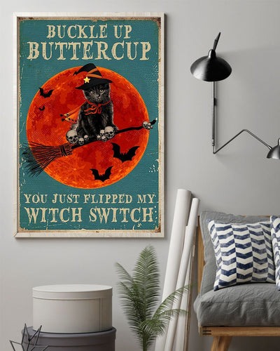 Canvas Prints Gift for Cat Lovers Buckle up Buttercup Birthday Gift Vintage Home Wall Decor Canvas - Mostsuit