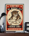 Cat Drunk Canvas Prints Sometimes He Would Get Bored and Aggressive Wall Art Gifts Vintage Home Wall Decor Canvas - Mostsuit
