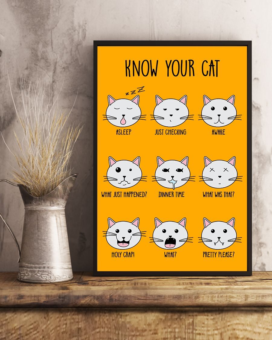 Canvas Prints Gift for Cat Lovers Cat Lovers - Know Your Cat Birthday Gift Vintage Home Wall Decor Canvas - Mostsuit