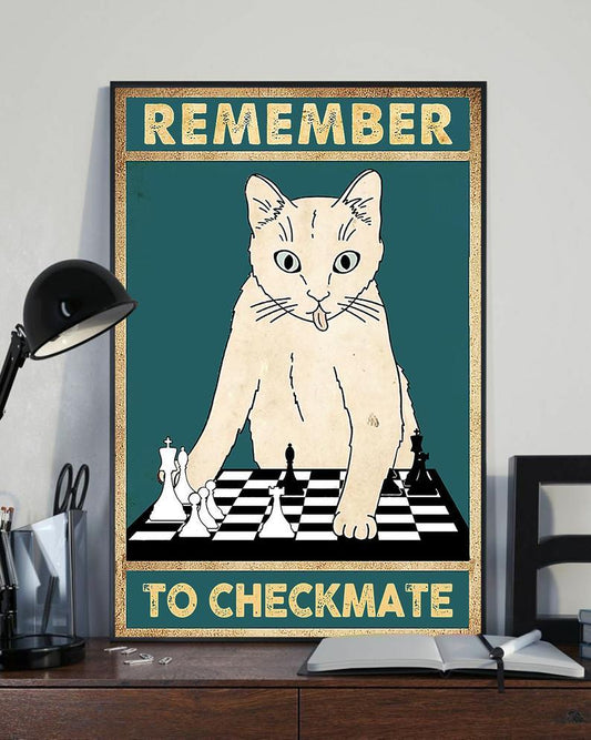 Canvas Prints Gift for Cat Lovers Cat Playing Chess Birthday Gift Vintage Home Wall Decor Canvas - Mostsuit