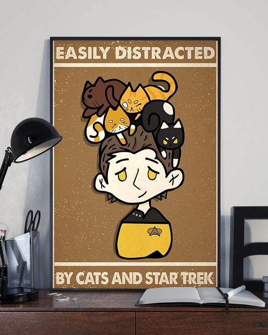 Canvas Prints Gift for Cat Lovers Cats Star Birthday Gift Vintage Home Wall Decor Canvas - Mostsuit