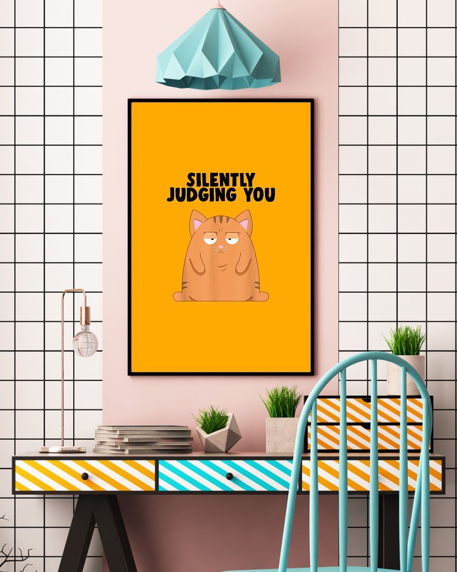 Canvas Prints Gift for Cat Lovers Chonky Cat Silently Judging Birthday Gift Vintage Home Wall Decor Canvas - Mostsuit