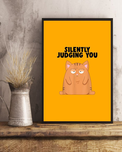 Canvas Prints Gift for Cat Lovers Chonky Cat Silently Judging Birthday Gift Vintage Home Wall Decor Canvas - Mostsuit