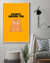 Canvas Prints Gift for Cat Lovers Chonky Cat Silently Judging Birthday Gift Vintage Home Wall Decor Canvas - Mostsuit