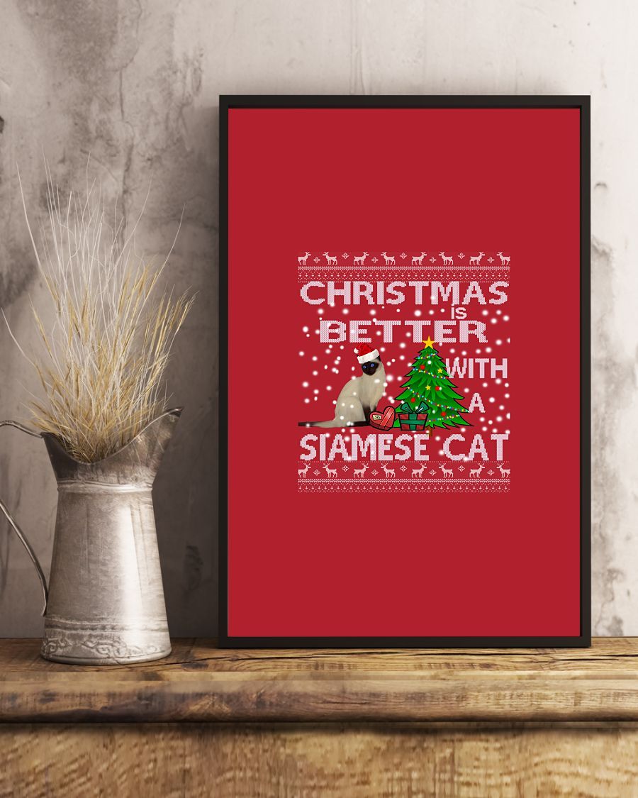 Personalized Photo Canvas Prints Gift for Lovers Siamese Cat Christmas Gift Vintage Home Wall Decor Canvas - Mostsuit