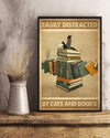 Canvas Prints Gift for Cat Lovers Easily Distracted By Cats And Books Birthday Gift Vintage Home Wall Decor Canvas - Mostsuit