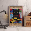 Canvas Prints Gift for Cat Lovers Easily Distracted By Cats And Yarn Birthday Gift Vintage Home Wall Decor Canvas - Mostsuit