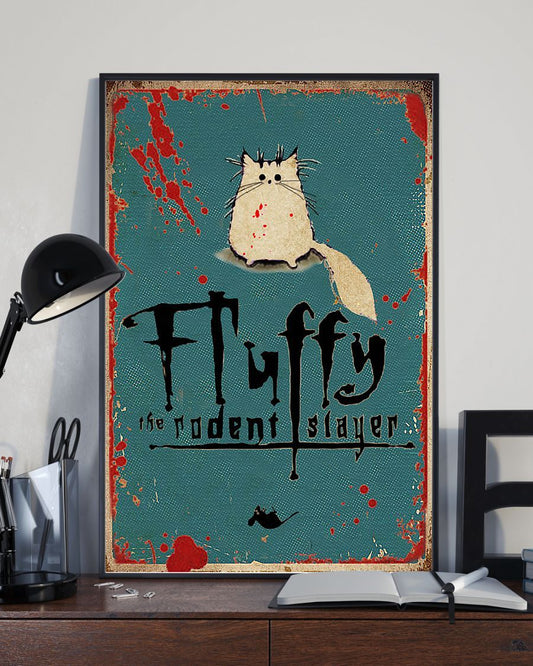 Canvas Prints Gift for Cat Lovers Fluffy Halloween Birthday Gift Vintage Home Wall Decor Canvas - Mostsuit