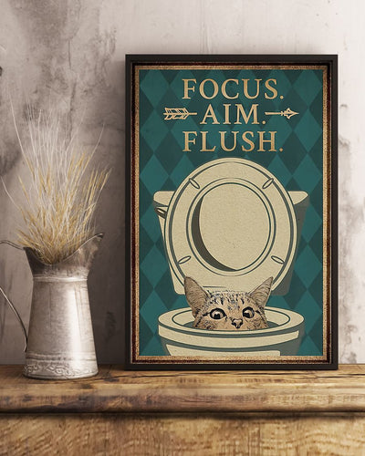 Canvas Prints Gift for Cat Lovers Focus Aim Flush Birthday Gift Vintage Home Wall Decor Canvas - Mostsuit