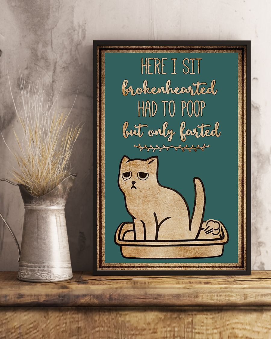 Canvas Prints Gift for Cat Lovers Here I Sit Brokenhearted Birthday Gift Vintage Home Wall Decor Canvas - Mostsuit