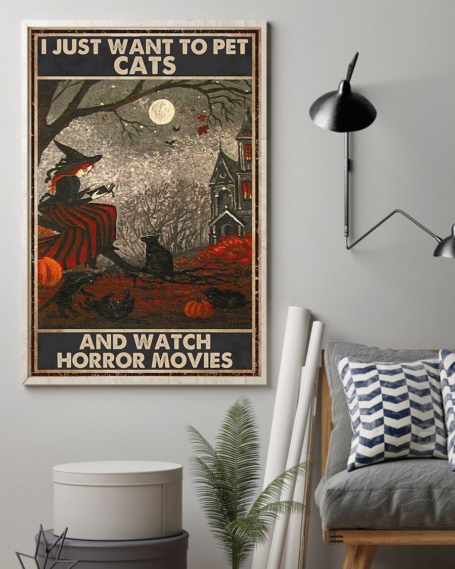 Canvas Prints Gift for Cat Lovers Halloween Gift Vintage Home Wall Decor Canvas - Mostsuit