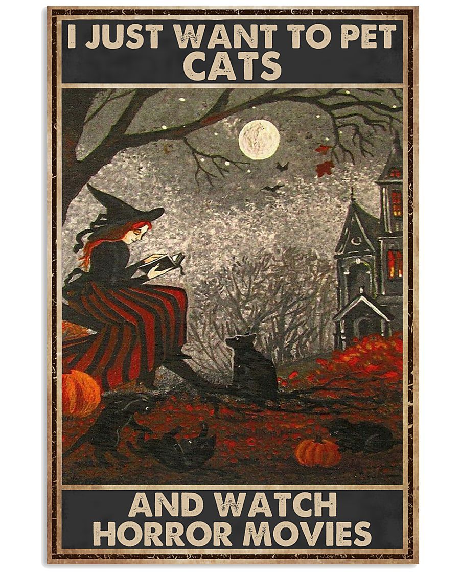 Canvas Prints Gift for Cat Lovers Halloween Gift Vintage Home Wall Decor Canvas - Mostsuit