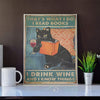Canvas Prints Gift for Cat Lovers Black Cat I Read Books and I Know Things Gift Vintage Home Wall Decor Canvas - Mostsuit