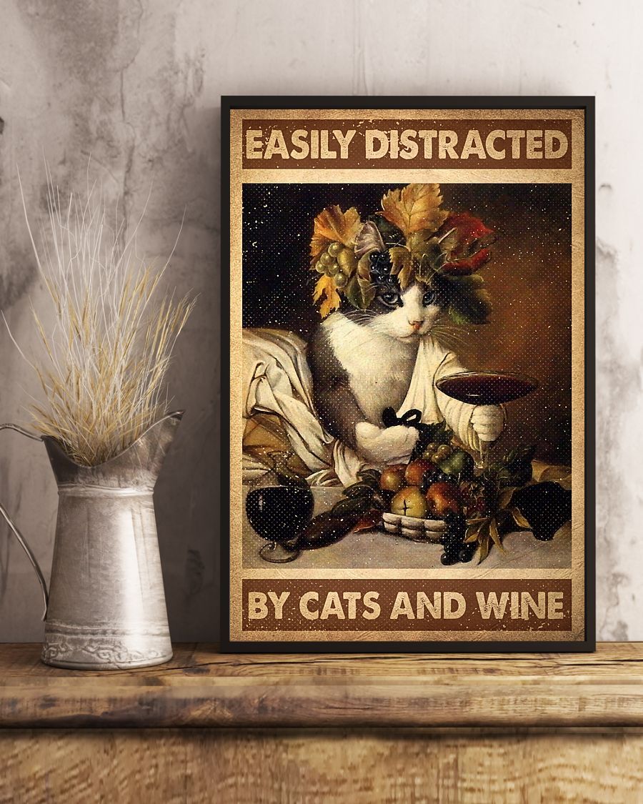 Canvas Prints Gift for Cat Lovers Love Cats Wine Birthday Gift Vintage Home Wall Decor Canvas - Mostsuit