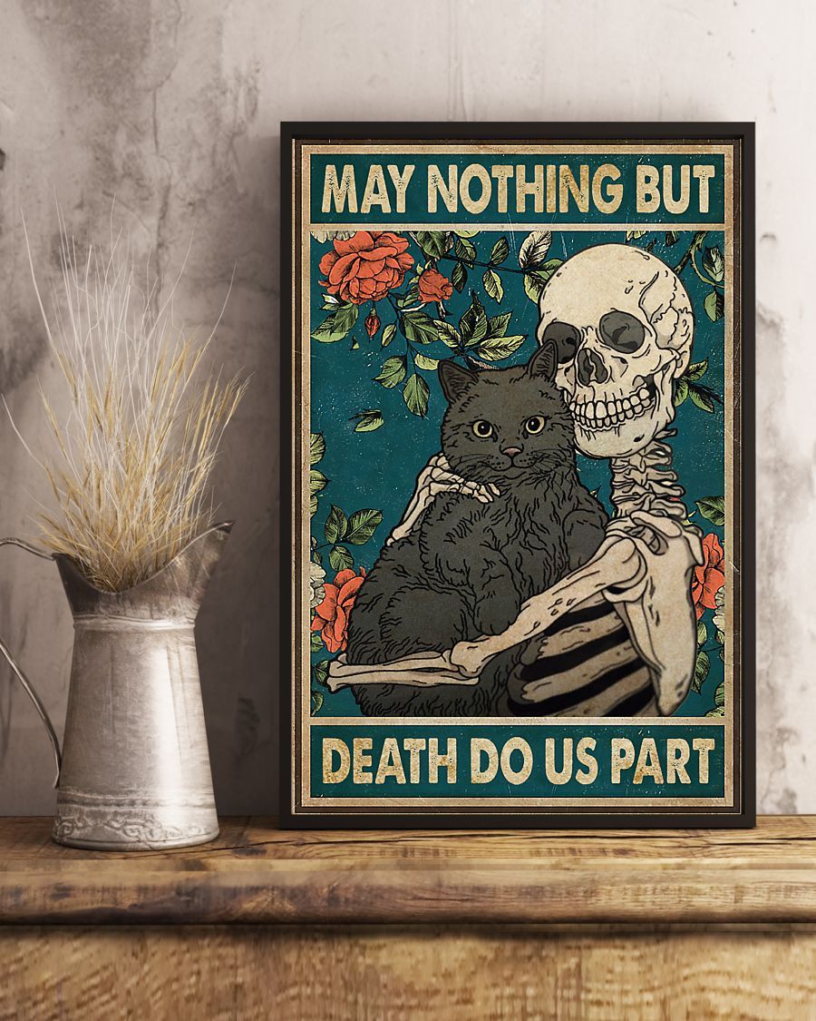 Canvas Prints Gift for Cat Lovers May Nothing but Death Do Us Part Wall Art Living Room Vintage Home Wall Decor Canvas - Mostsuit