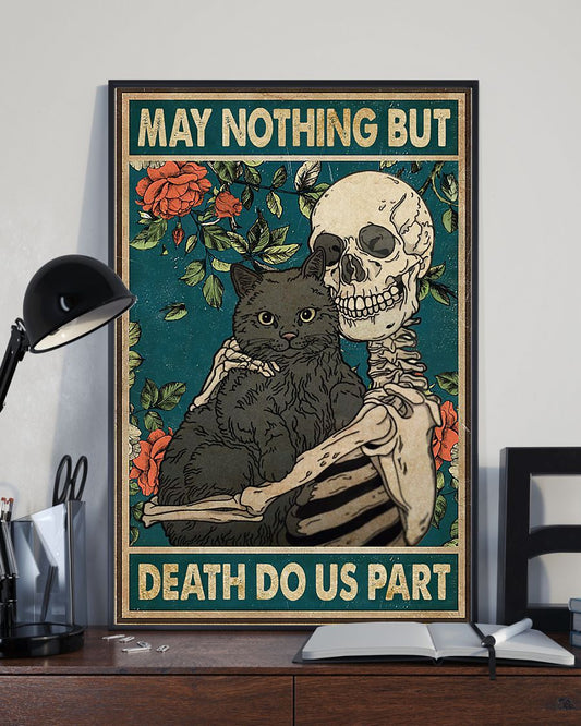 Canvas Prints Gift for Cat Lovers May Nothing but Death Do Us Part Wall Art Living Room Vintage Home Wall Decor Canvas - Mostsuit