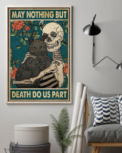Canvas Prints Gift for Cat Lovers May Nothing but Death Do Us Part Wall Art Living Room Vintage Home Wall Decor Canvas - Mostsuit