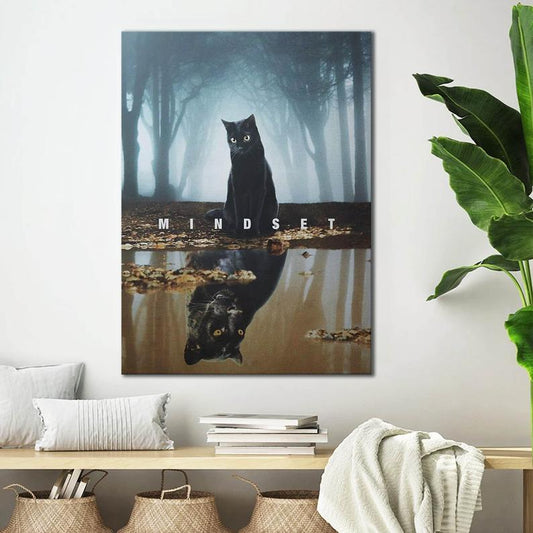 Canvas Prints Gift for Cat Lovers Mindset Motivational Gift Vintage Home Wall Decor Canvas - Mostsuit