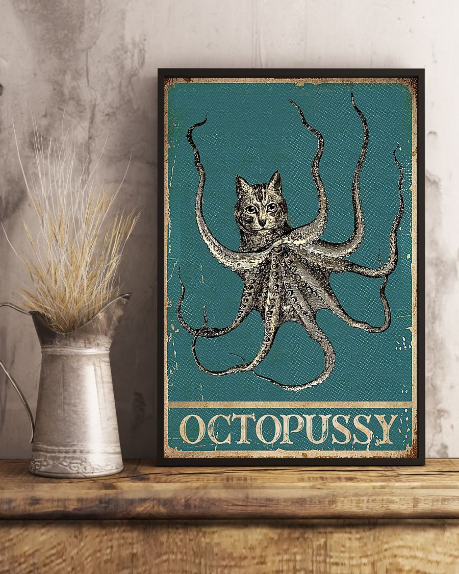 Canvas Prints Gift for Cat Lovers Octopussy Birthday Gift Vintage Home Wall Decor Canvas - Mostsuit