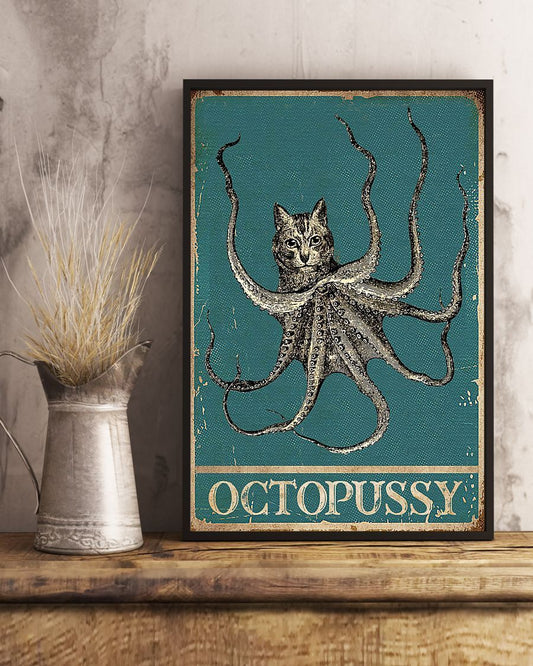 Canvas Prints Gift for Cat Lovers Octopussy Birthday Gift Vintage Home Wall Decor Canvas - Mostsuit