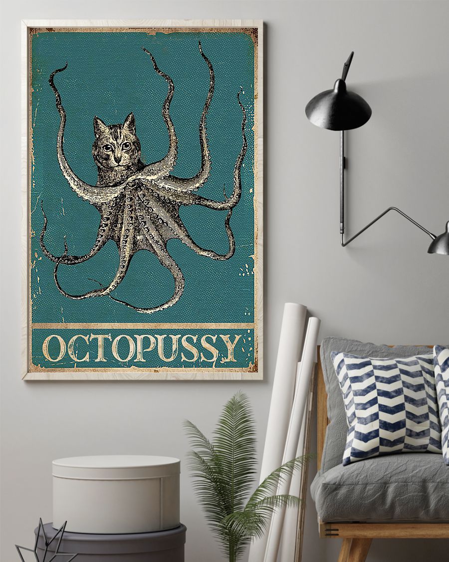 Canvas Prints Gift for Cat Lovers Octopussy Birthday Gift Vintage Home Wall Decor Canvas - Mostsuit