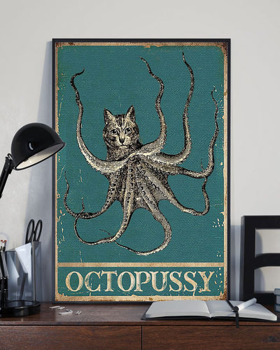 Canvas Prints Gift for Cat Lovers Octopussy Birthday Gift Vintage Home Wall Decor Canvas - Mostsuit