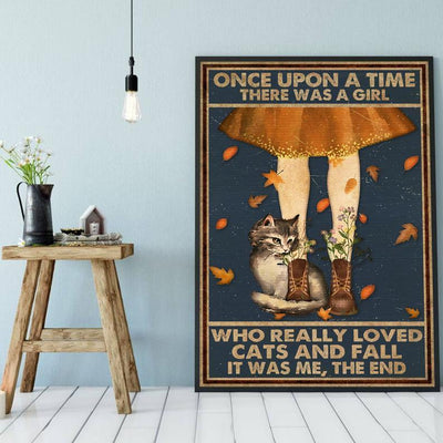 Canvas Prints Gift for Cat Lovers And Fall Birthday Presents Vintage Home Wall Decor Canvas - Mostsuit
