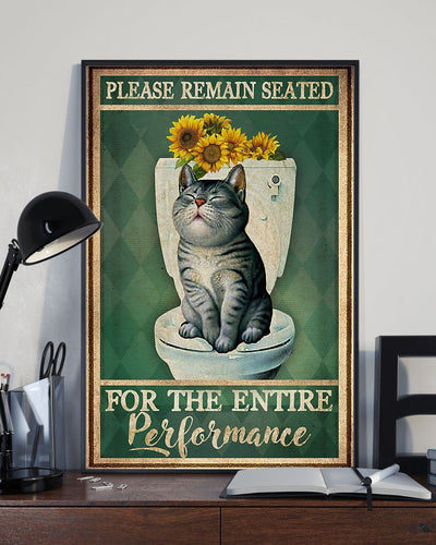 Canvas Prints Gift for Cat Lovers Please Remain Seated Birthday Gift Vintage Home Wall Decor Canvas - Mostsuit