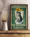 Canvas Prints Gift for Cat Lovers Please Remain Seated Birthday Gift Vintage Home Wall Decor Canvas - Mostsuit