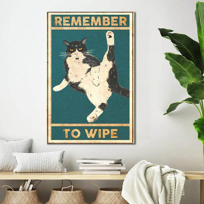 Canvas Prints Gift for Cat Lovers Remember To Wipe Gift Vintage Home Wall Decor Canvas - Mostsuit