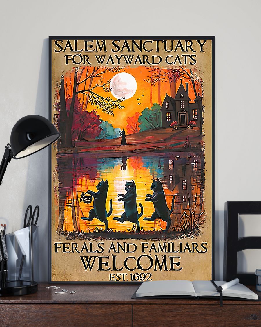 Canvas Prints Gift for Cat Lovers Salem Sanctuary For Wayward Cats Birthday Gift Vintage Home Wall Decor Canvas - Mostsuit