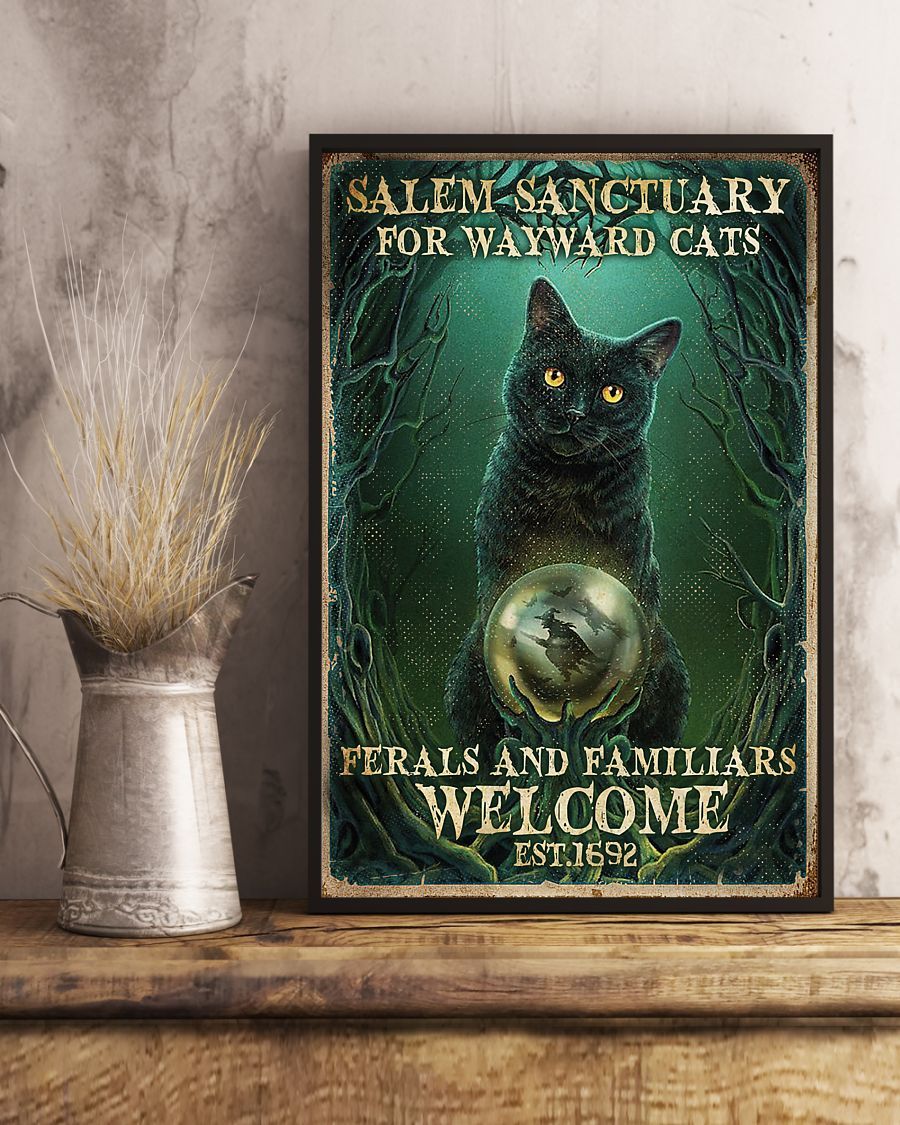 Canvas Prints Gift for Cat Lovers Salem Sanctuary for Wayward Cats Birthday Gift Vintage Home Wall Decor Canvas - Mostsuit
