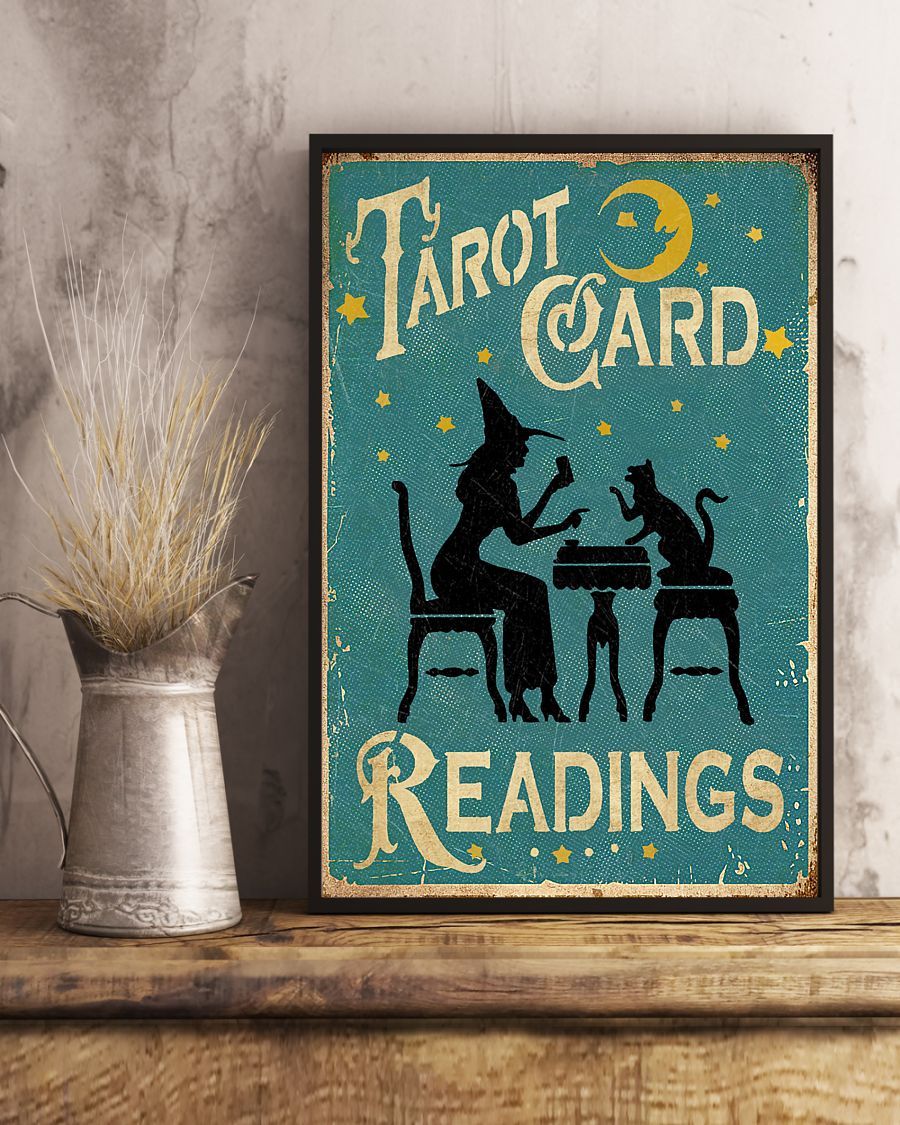 Canvas Prints Gift for Cat Lovers Tarot Card Reading Birthday Gift Vintage Home Wall Decor Canvas - Mostsuit