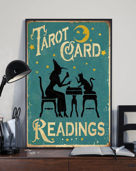 Canvas Prints Gift for Cat Lovers Tarot Card Reading Birthday Gift Vintage Home Wall Decor Canvas - Mostsuit
