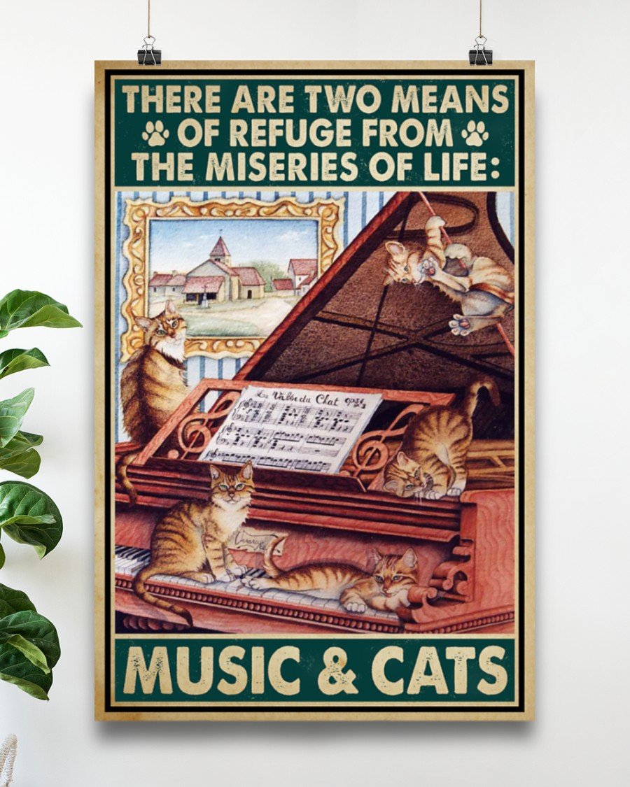 Canvas Prints Gift for Cat Lovers The Miseries of Life Birthday Gift Vintage Home Wall Decor Canvas - Mostsuit