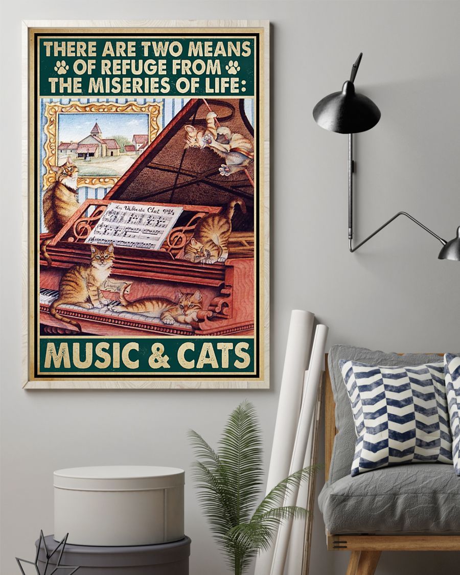 Canvas Prints Gift for Cat Lovers The Miseries of Life Birthday Gift Vintage Home Wall Decor Canvas - Mostsuit