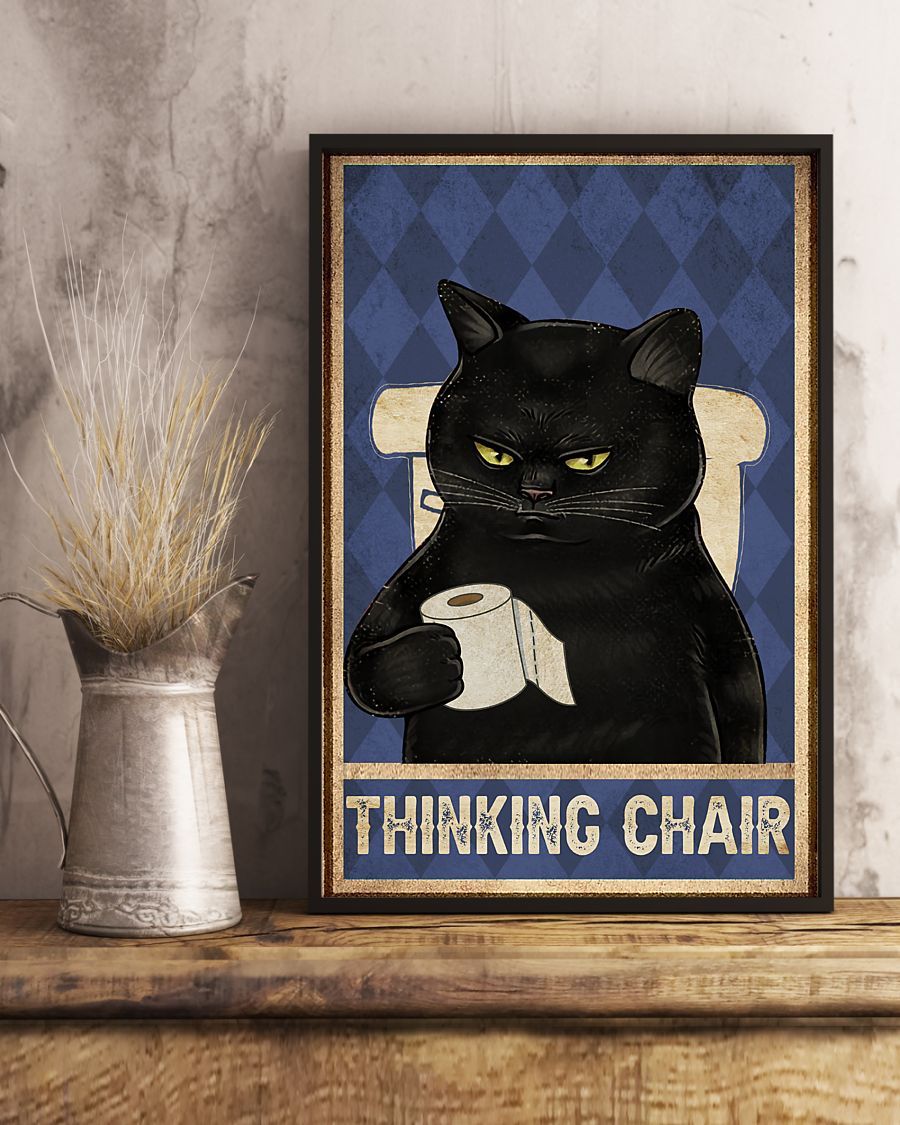Canvas Prints Gift for Cat Lovers Thinking Chair Birthday Gift Vintage Home Wall Decor Canvas - Mostsuit