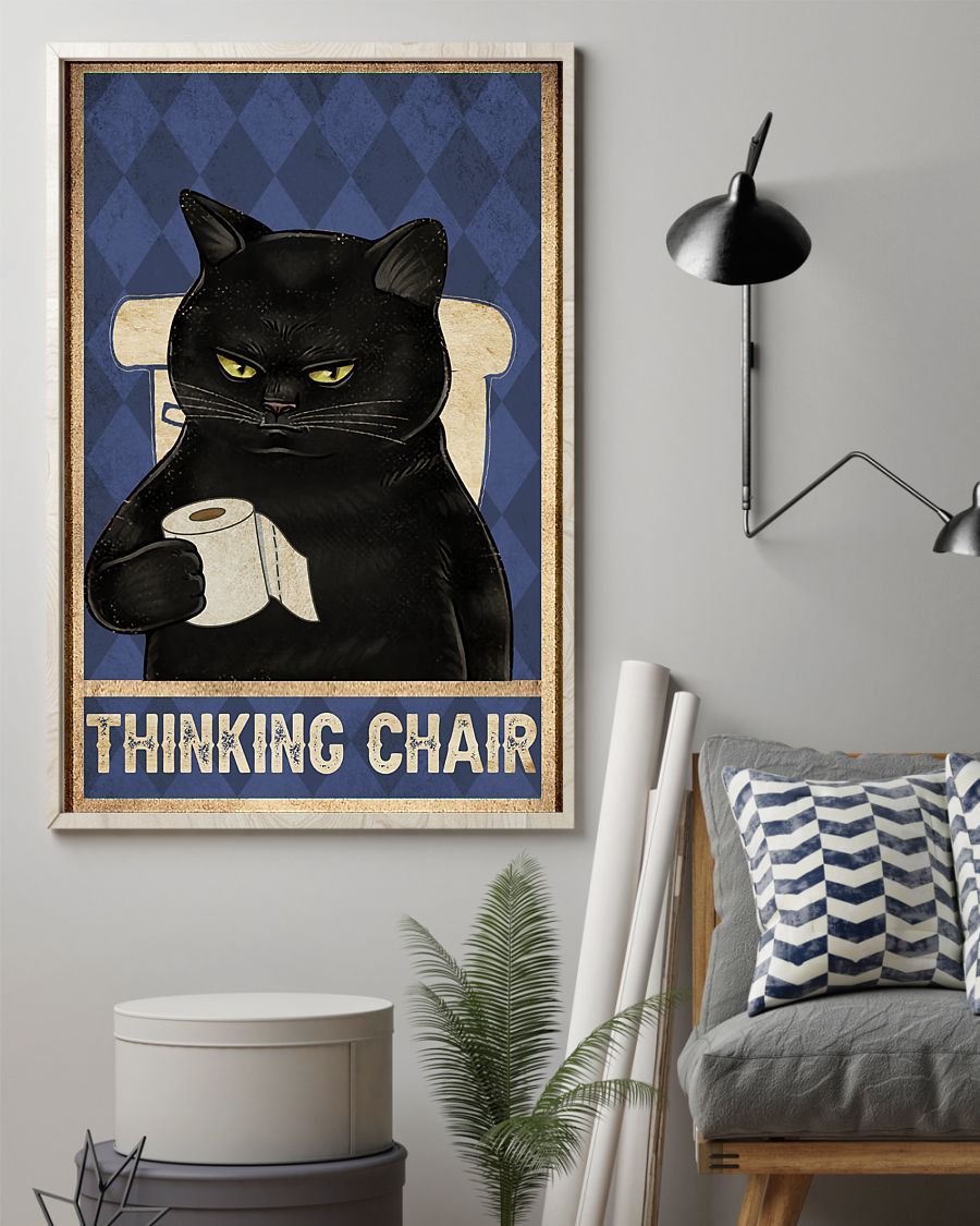 Canvas Prints Gift for Cat Lovers Thinking Chair Birthday Gift Vintage Home Wall Decor Canvas - Mostsuit