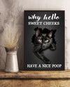 Personalized Photo Canvas Prints Gift for Cat Lovers Why Hello Sweet Cheeks Have a Nice Poop Birthday Gift Vintage Home Wall Decor Canvas - Mostsuit