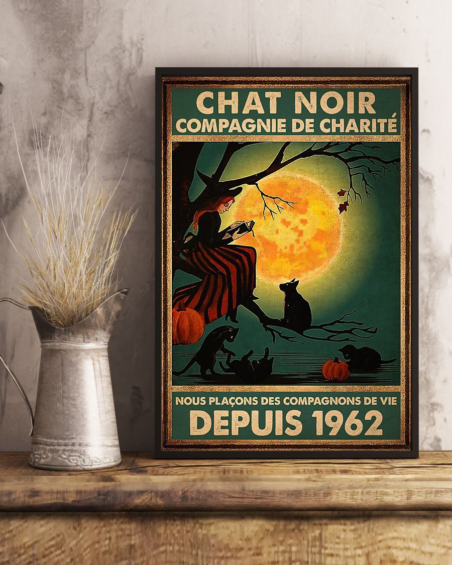 Canvas Prints Gift for Cat Lovers Witch Moon Cat Birthday Gift Vintage Home Wall Decor Canvas - Mostsuit