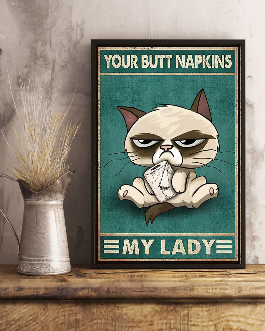 Canvas Prints Gift for Cat Lovers Your Butt Napkins My Lady Birthday Gift Vintage Home Wall Decor Canvas - Mostsuit