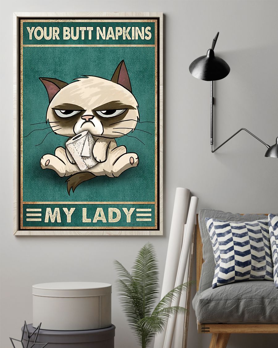 Canvas Prints Gift for Cat Lovers Your Butt Napkins My Lady Birthday Gift Vintage Home Wall Decor Canvas - Mostsuit