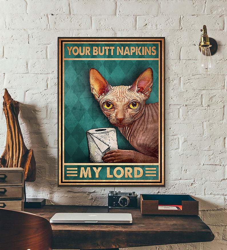 Canvas Prints Gift for Cat Lovers our Butt Napkins My Lord Gift Vintage Home Wall Decor Canvas - Mostsuit
