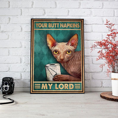 Canvas Prints Gift for Cat Lovers our Butt Napkins My Lord Gift Vintage Home Wall Decor Canvas - Mostsuit