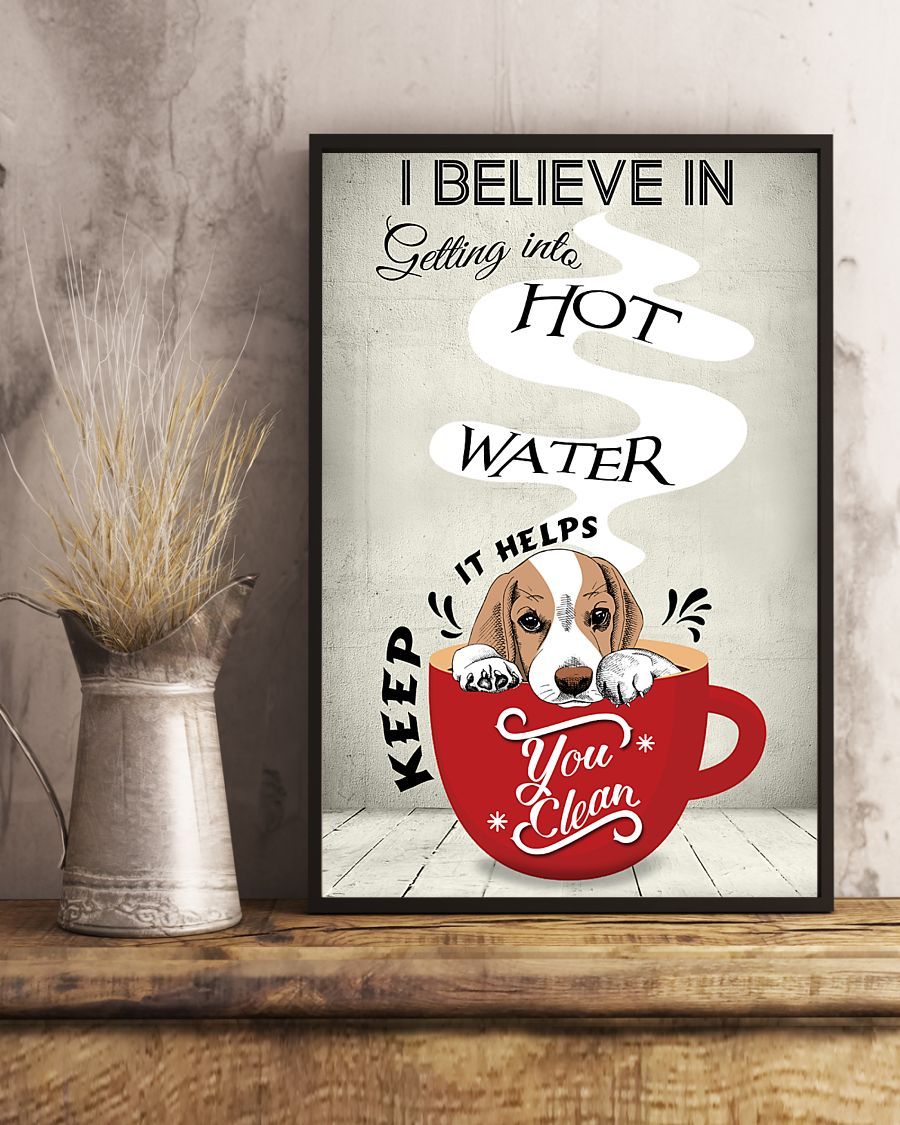 Canvas Prints Gift for Dog Lovers Beagle I Believe in Hot Water Birthday Gift Vintage Home Wall Decor Canvas - Mostsuit