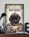 Dachshund Canvas Prints Gift for Dog Lovers Dachshund Is My Best Friend Wall Art Vintage Home Wall Decor Canvas - Mostsuit