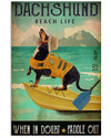 Canvas Prints Gift for Dog Lovers Dachshund beach life Birthday Gift Vintage Home Wall Decor Canvas - Mostsuit