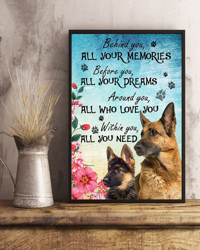 Personalized Photo Canvas Prints Gift for Dog Lovers German Shepherd All You Need Birthday Gift Vintage Home Wall Decor Canvas - Mostsuit